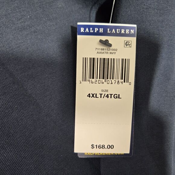 Polo Ralph Lauren Double Knit Navy Blue Men 4XLT Bomber Jacket Pony 4XL Big Tall - Picture 3 of 6